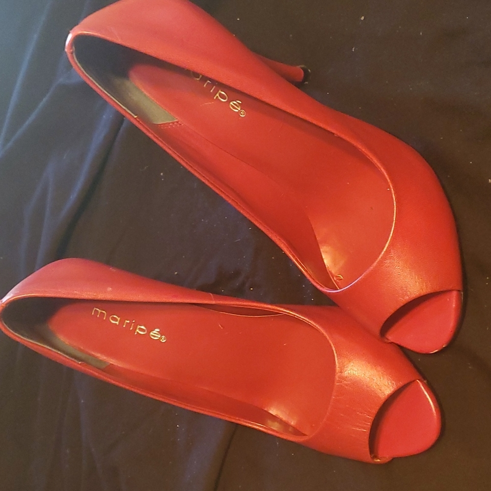 Lipstick Red Peep Toe